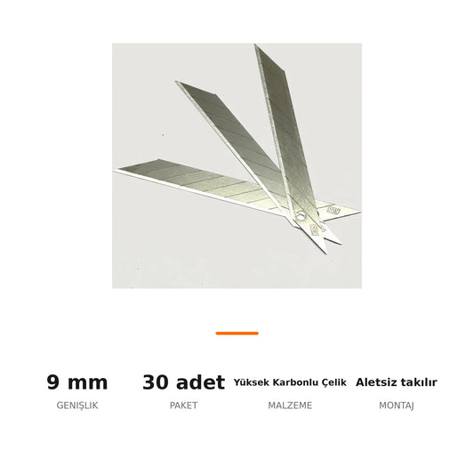 SDI 1361 Maket Bıçağı Yedek Falçata Ucu 9mm 30 Derece 30'lu Paket - ozellik ozeti