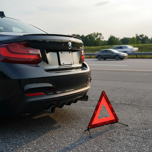 Trafik Seti Reflektör Üçgen 40 cm – Katlanabilir, Metal Ayaklı - arac ici kullanim