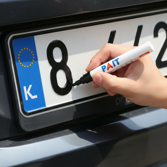 Plaka Rötuş Kalemi - Plaka Yazısı Boyama Kalemi - arac ici kullanim