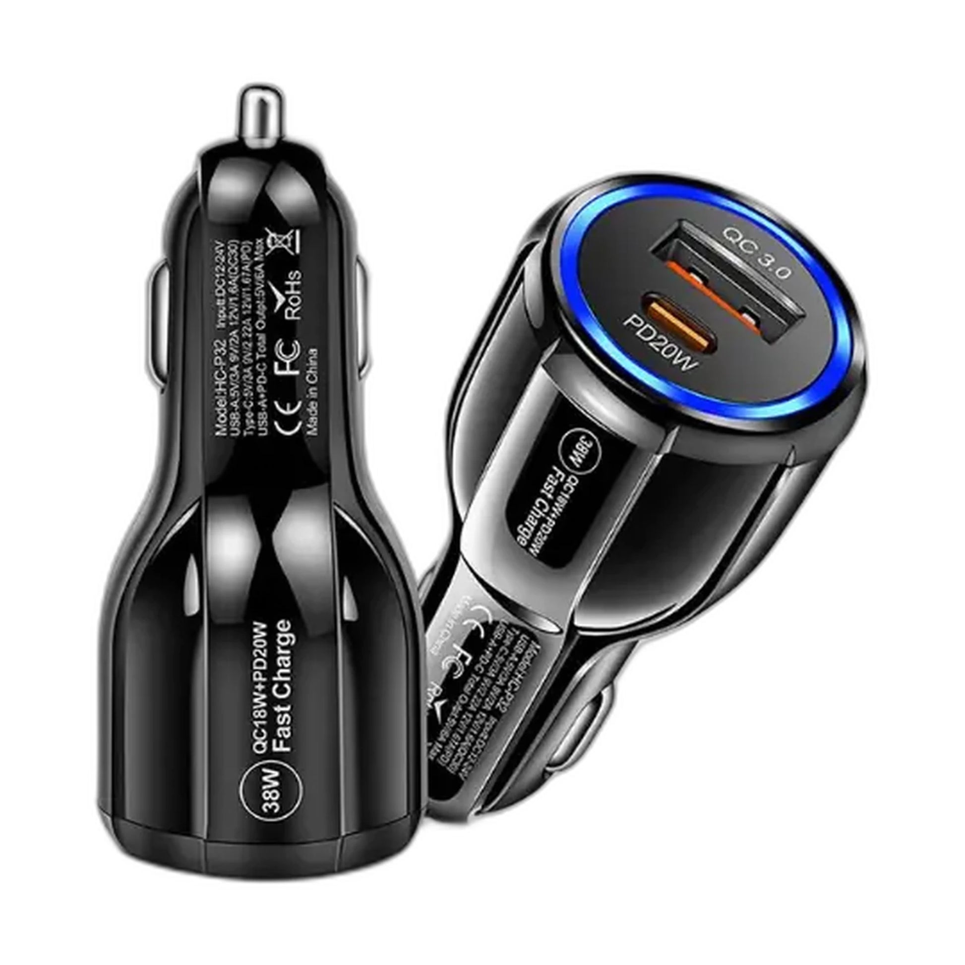 Hızlı Şarj Araç Çakmak Şarjı 12-24V 38W QC 3.0 + PD USB-C - detay gorunum