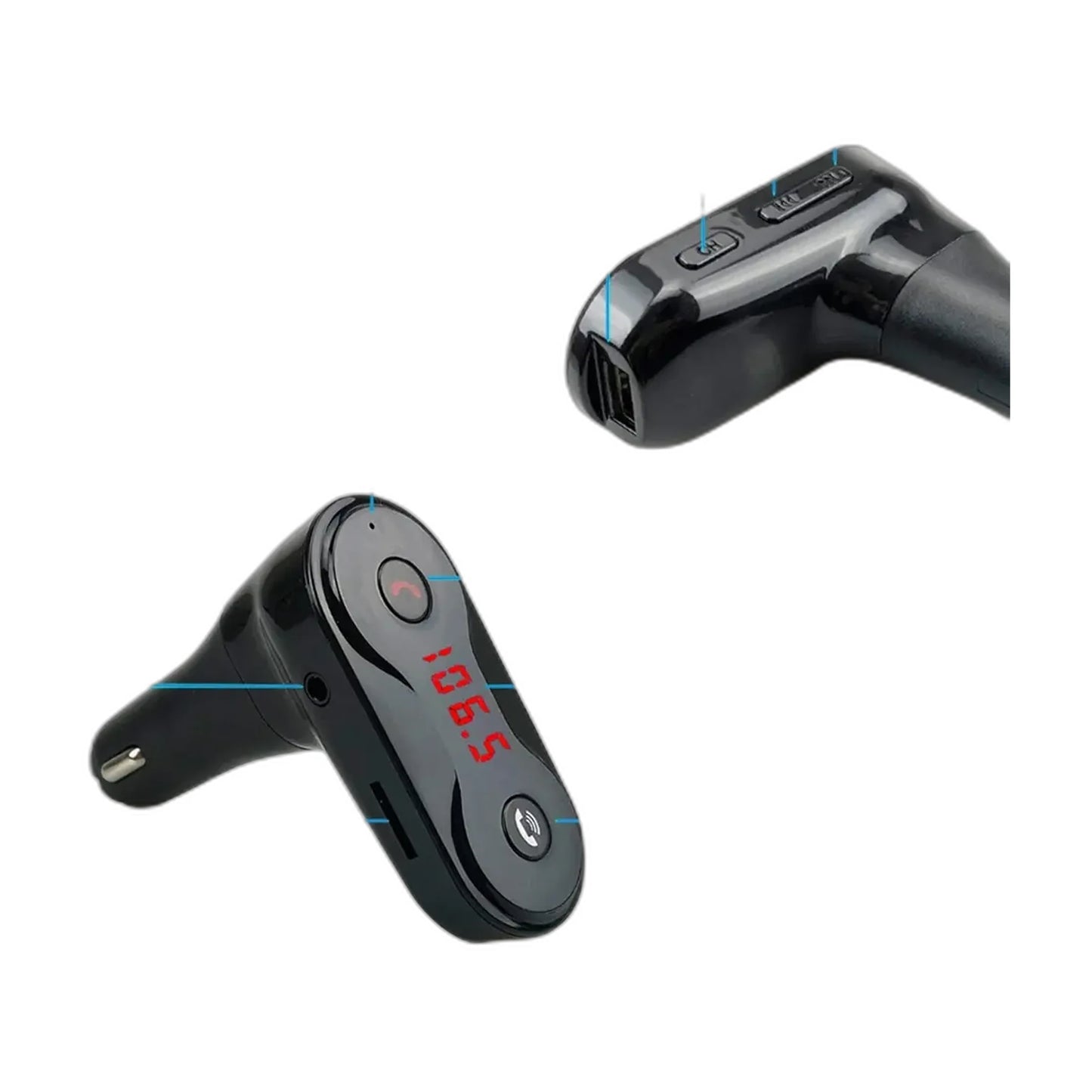 Car F8 Bluetooth FM Transmitter – USB Şarjlı, 12-24V Araç Kiti - detay gorunum