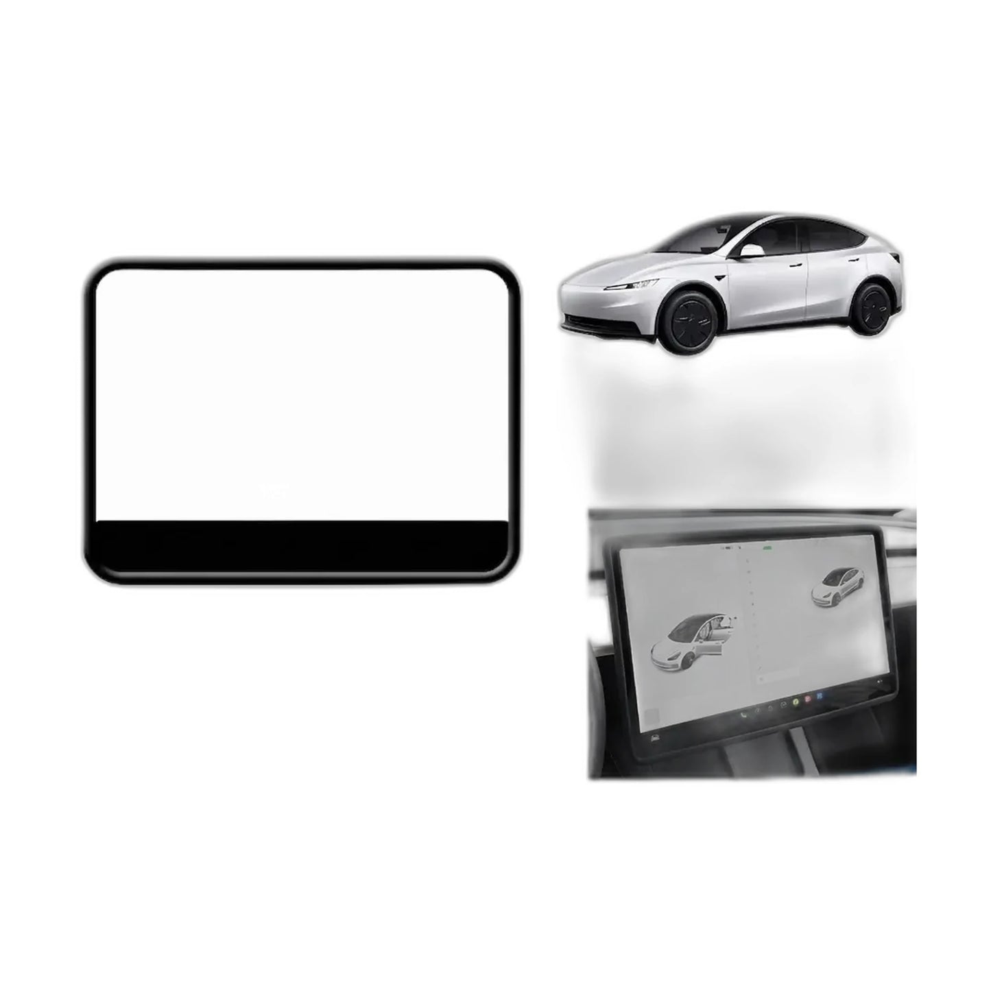 Tesla Model Y / Model 3 Multimedya Ekran Kenar Koruyucu Silikon Çerçeve Trim - detay gorunum
