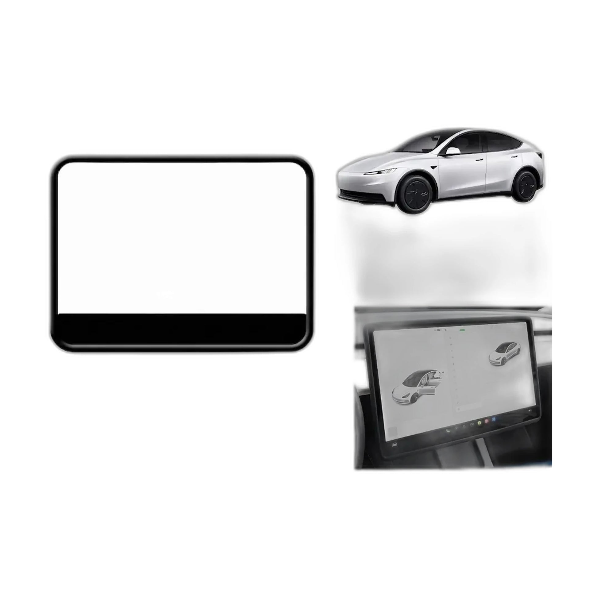 Tesla Model Y / Model 3 Multimedya Ekran Kenar Koruyucu Silikon Çerçeve Trim - detay gorunum