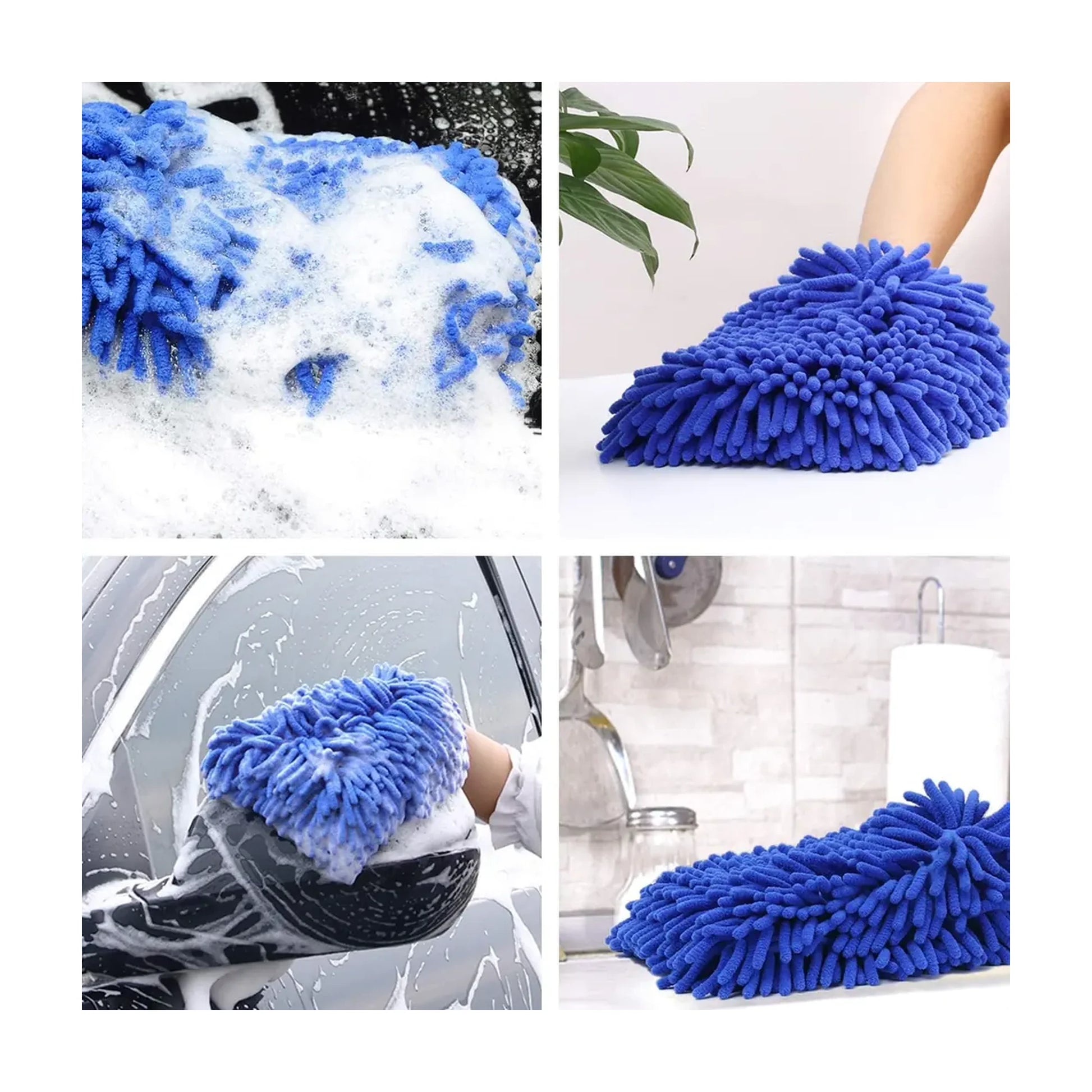 Oto Yıkama Eldiveni Peluş Mikrofiber Çift Yüzeyli Sünger 22x19 cm - detay gorunum 2