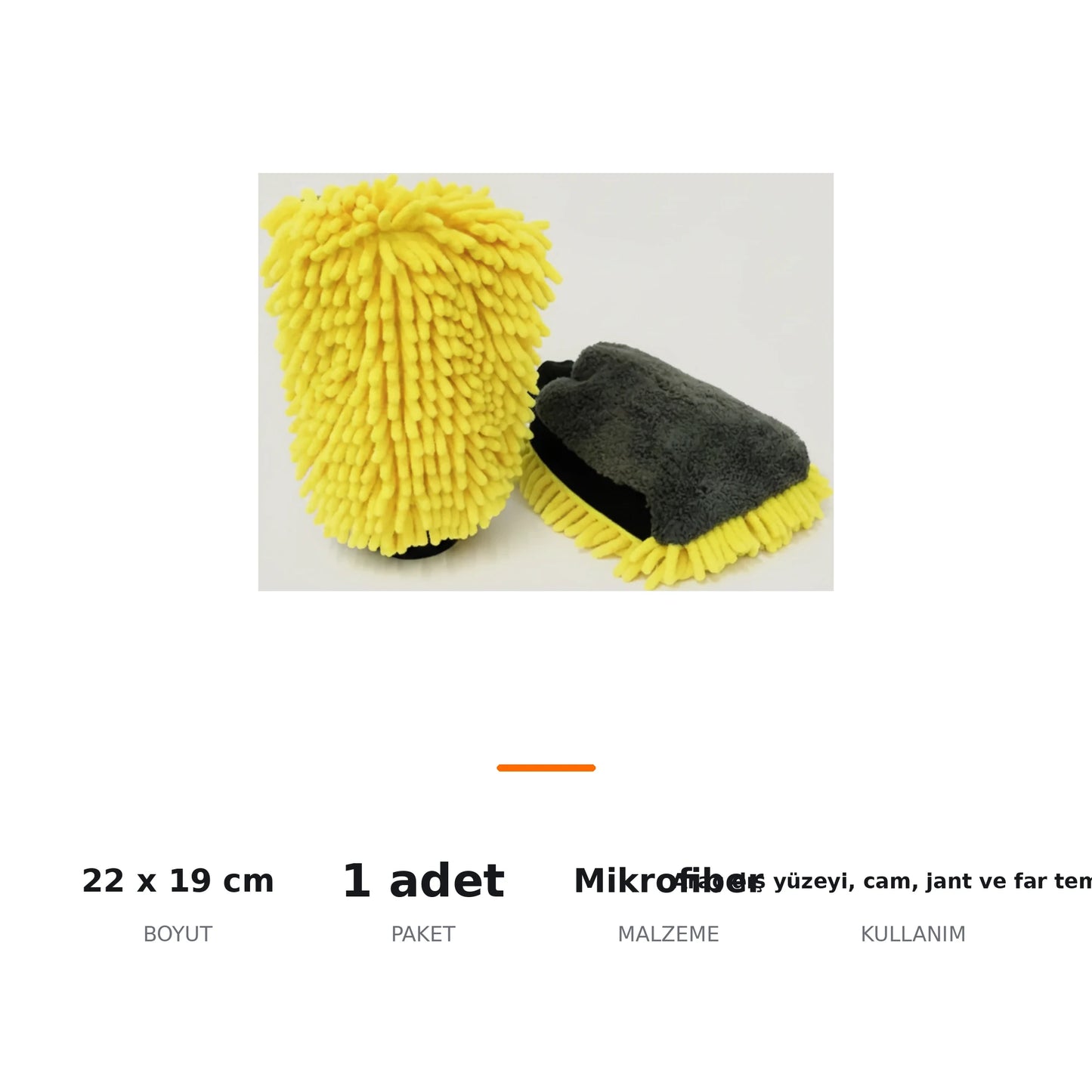 Oto Yıkama Eldiveni Peluş Mikrofiber Çift Yüzeyli Sünger 22x19 cm - ozellik ozeti