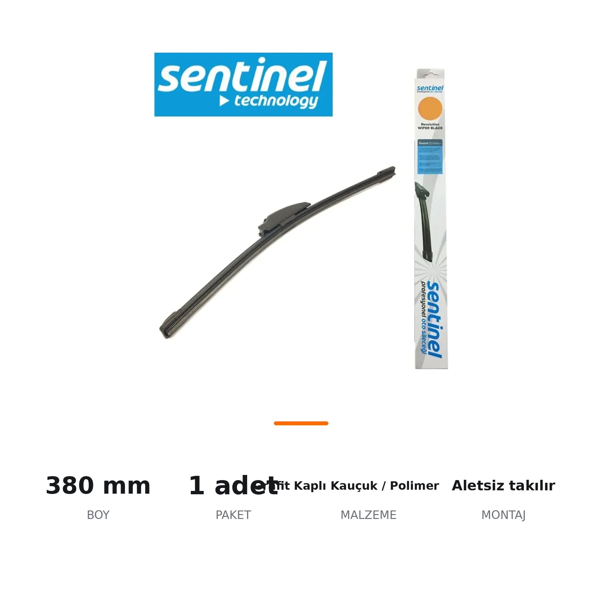 Sentinel Muz Silecek 380mm – Aparatsız U-Hook Uyumlu - ozellik ozeti