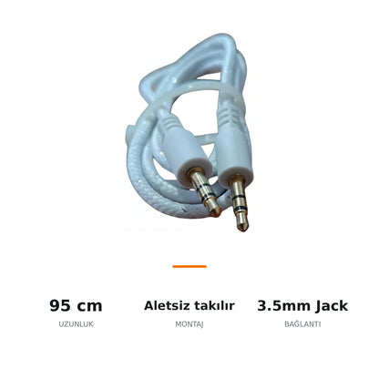 Örgülü Aux Kablo 3.5mm Jack 95 cm - ozellik ozeti