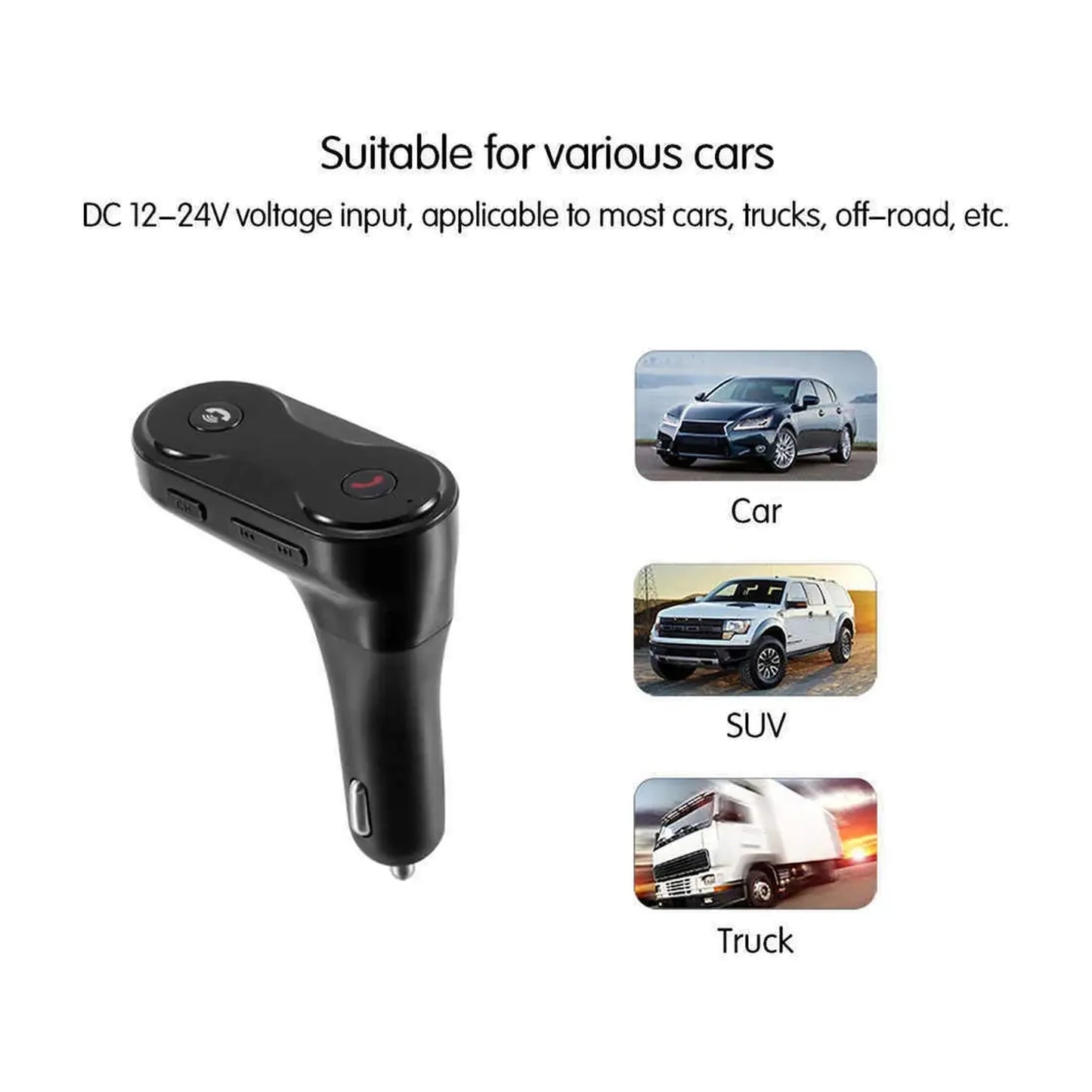 Car F8 Bluetooth FM Transmitter – USB Şarjlı, 12-24V Araç Kiti - urun gorseli
