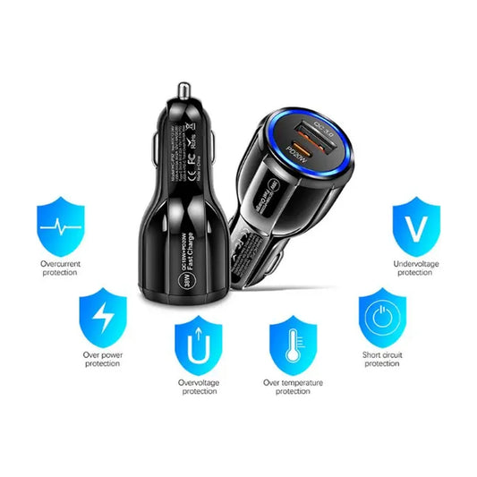 Hızlı Şarj Araç Çakmak Şarjı 12-24V 38W QC 3.0 + PD USB-C - urun gorseli