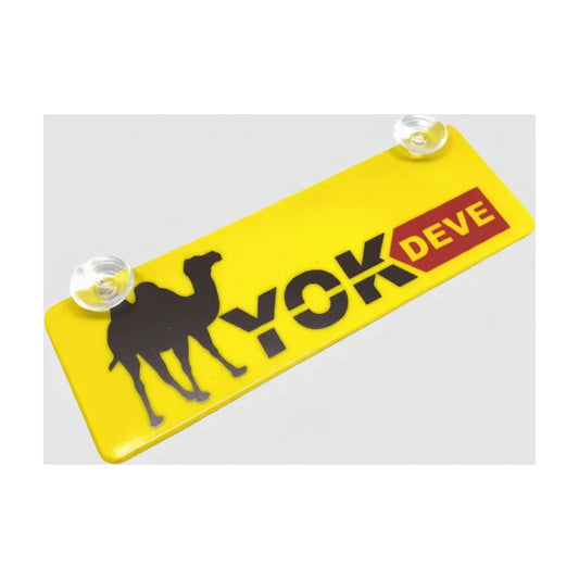 Yok Deve Yazılı Dekor Plaka Vantuzlu Cam Süsü 22x7.5 cm - urun gorseli
