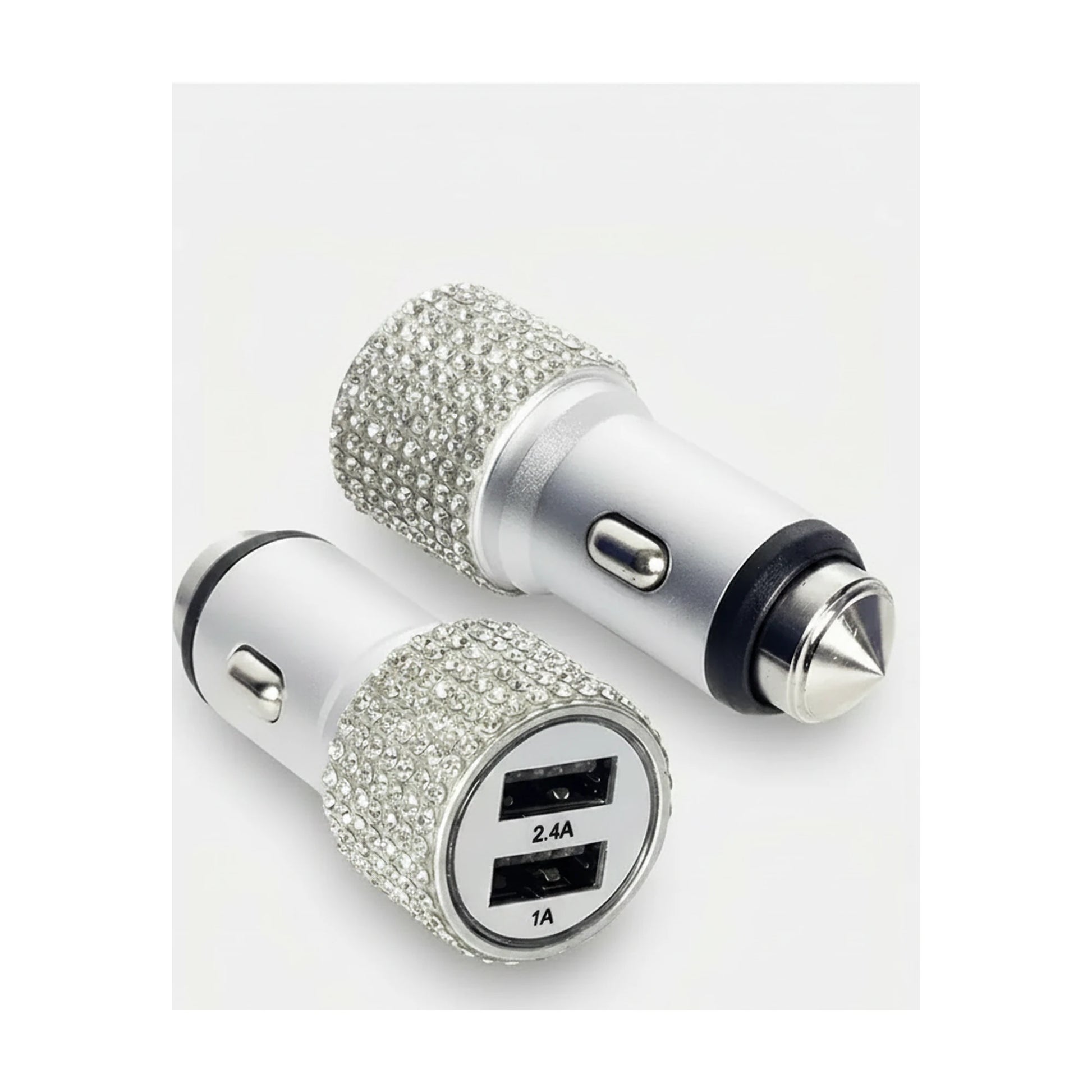 Kristal Metal Araç Şarj Aleti Çift USB-A 2.4A Hızlı Şarj 12-24V - urun gorseli