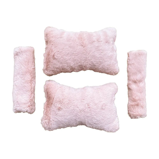 Peluş Ortopedik Seyahat Boyun Yastığı ve Emniyet Kemer Pedi Seti (2+2) - urun gorseli