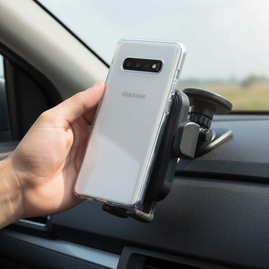 Samsung Galaxy S10 Uyumlu Şeffaf Silikon Telefon Kılıfı - arac ici kullanim