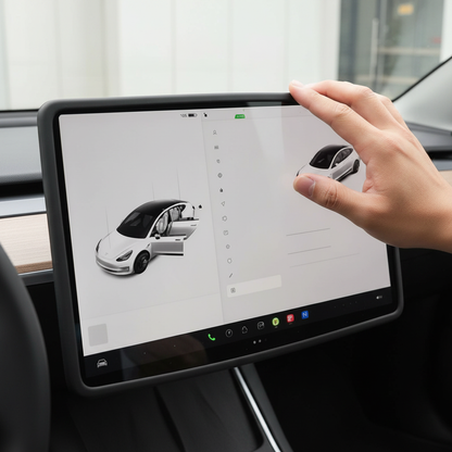 Tesla Model Y / Model 3 Multimedya Ekran Kenar Koruyucu Silikon Çerçeve Trim - arac ici kullanim